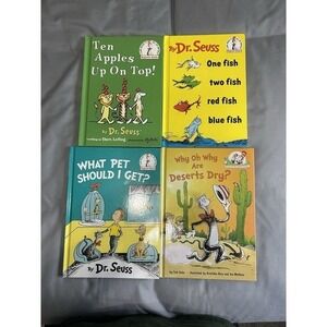 4-PC Dr Seuss Books Kids Children's Beginner‎ Reading Gift School Learning